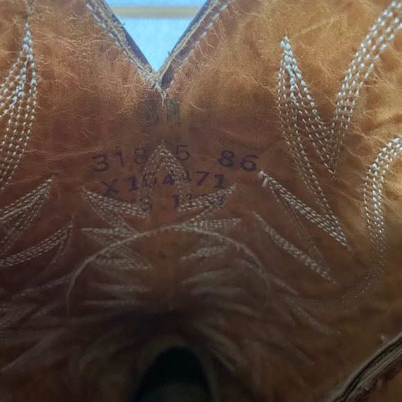 Mens Dark Brown Leather Cowboy Boots Western Style Dan Post Size 8.5 Vintage - Picture 9 of 9